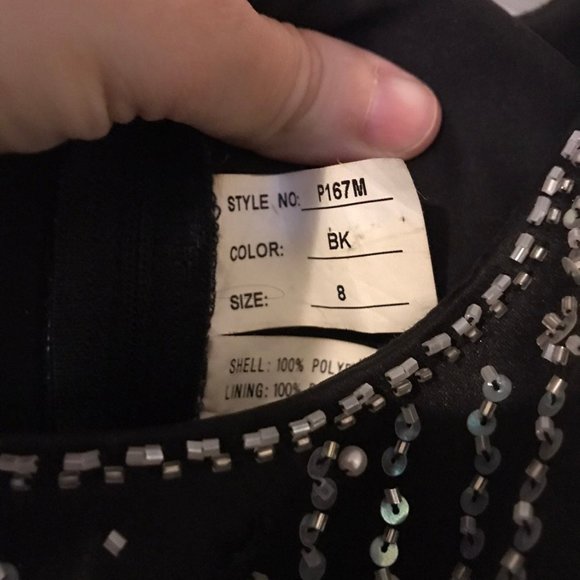 Black ball gown prom dress size 8 - Picture 3 of 4